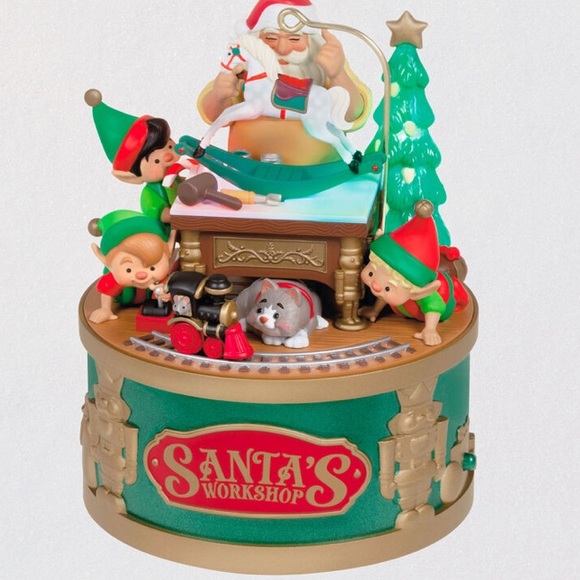 FINAL DROP🚨NIB Santa’s Wonders Workshop Hallmark 2022 Lights and Sound Ornament - Picture 1 of 1